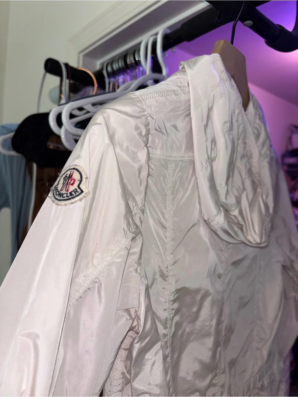 Moncler white Hooded Utility Jacket